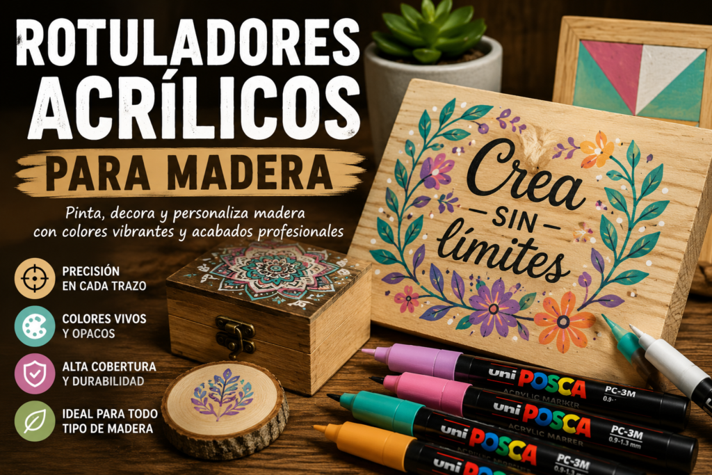 rotuladores acrilicos madera